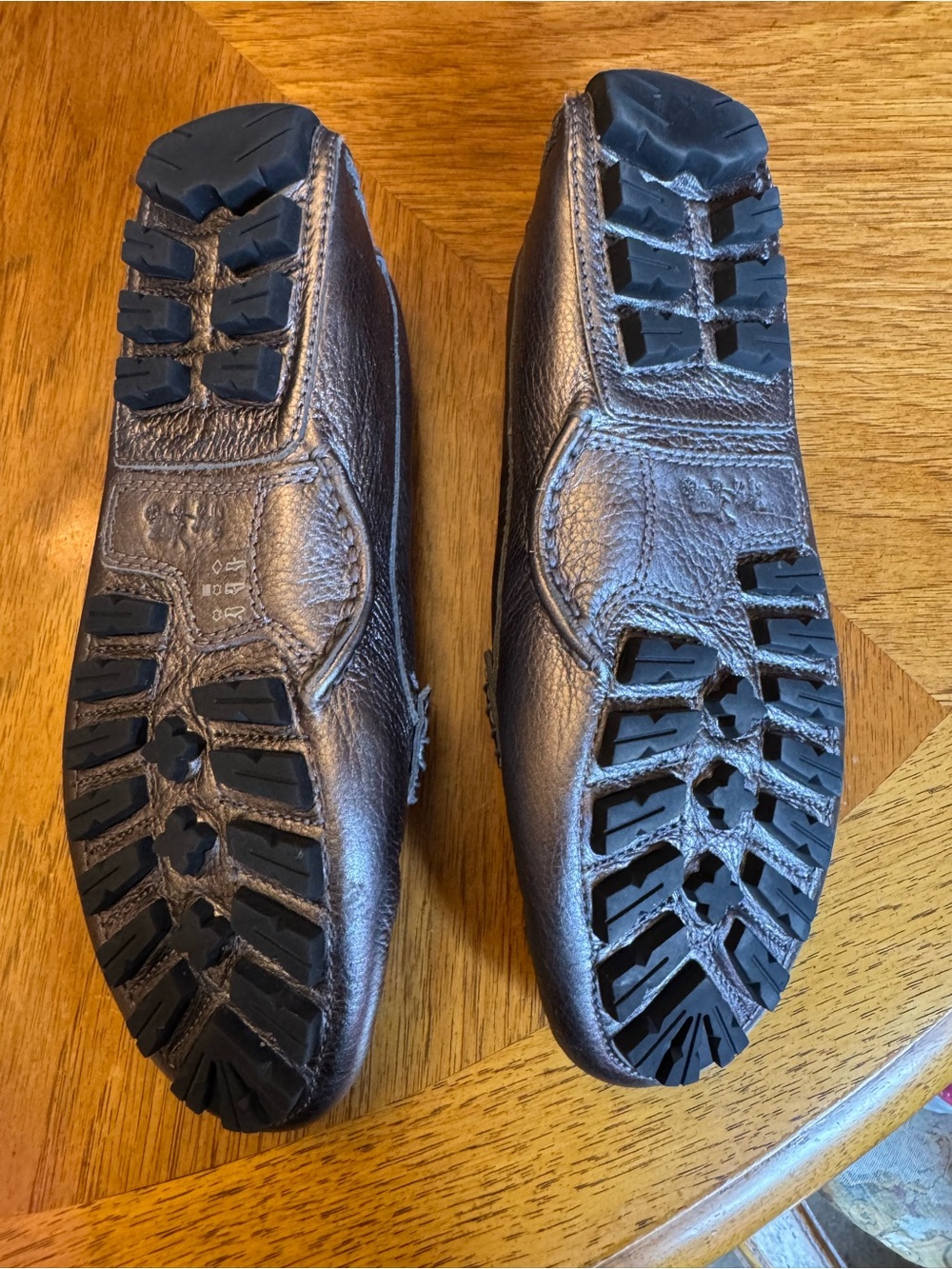 Coach Metallic Pewter Leather Loafers with Silver Bit - Picture 3 of 3